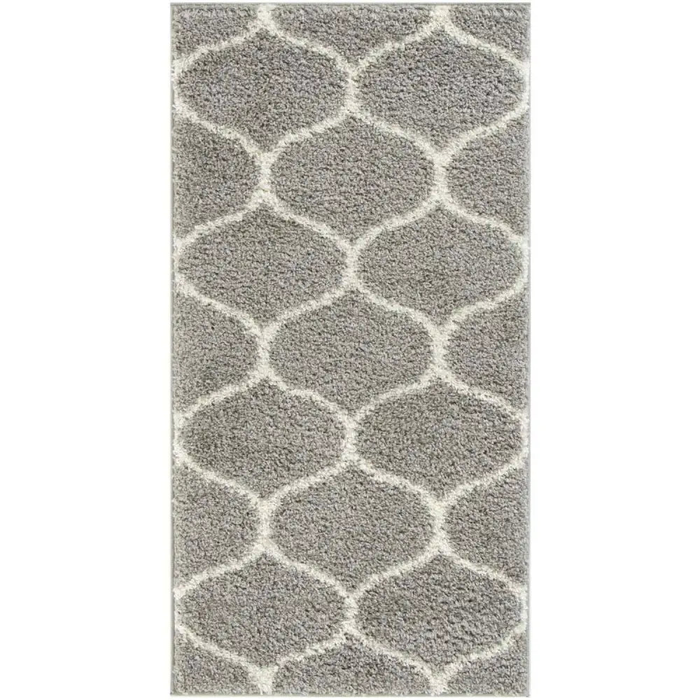 Moroccan Grey Shaggy Rug | 610 - Rugs
