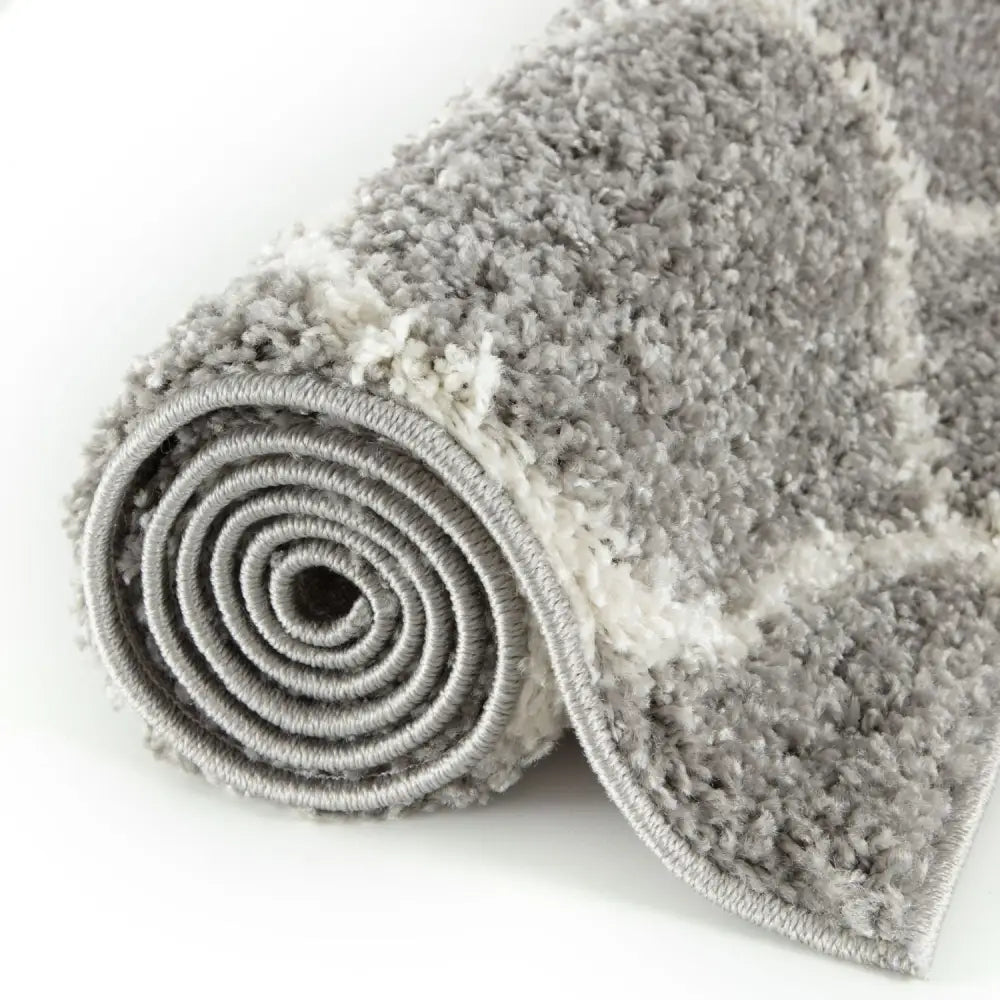 Moroccan Grey Shaggy Rug | 610 - Rugs
