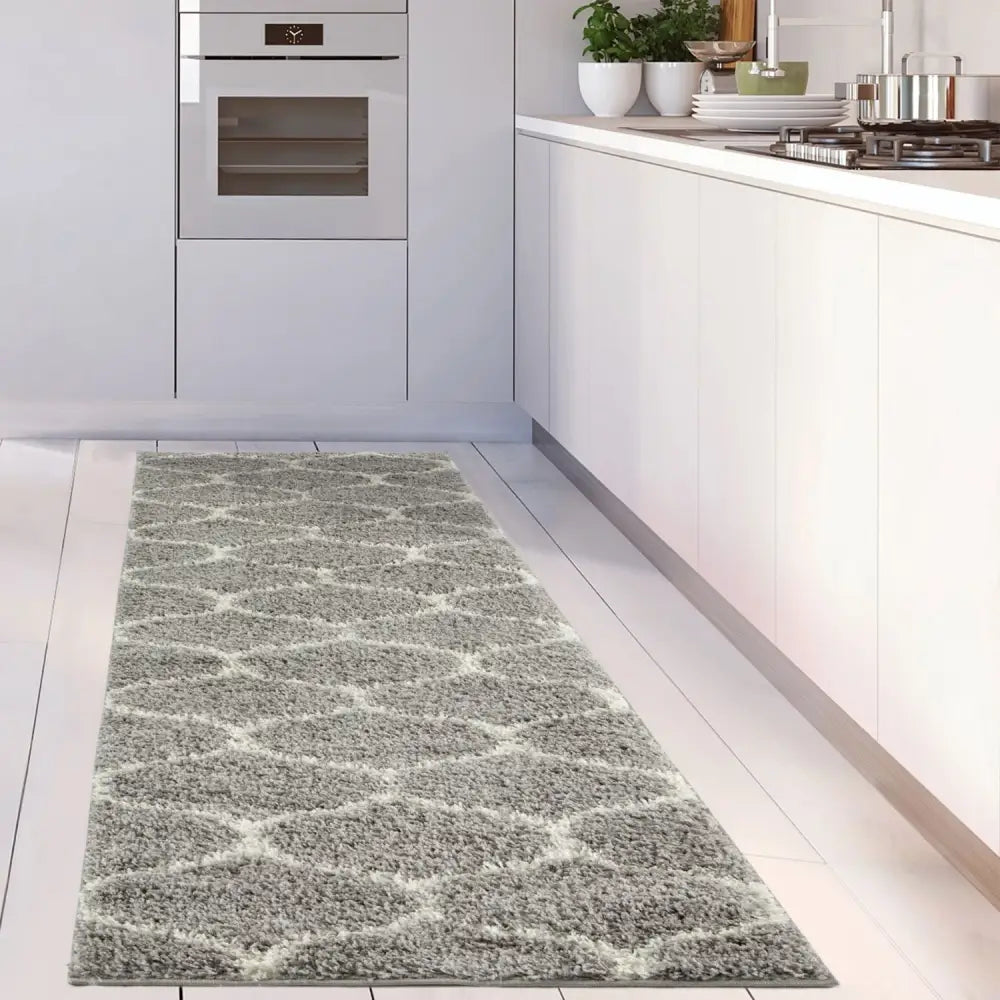 Moroccan Grey Shaggy Rug | 610 - Rugs