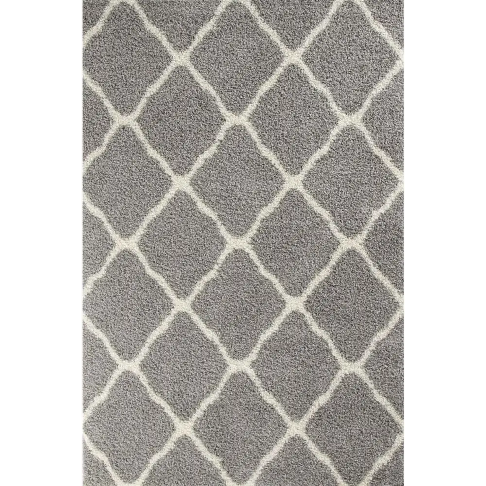 Moroccan Grey Shaggy Rug | 710 - 60X110 cm - Rugs
