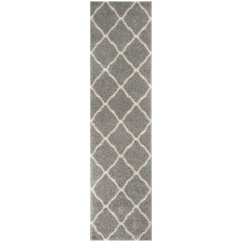 Moroccan Grey Shaggy Rug | 710 - 80X300 cm - Rugs