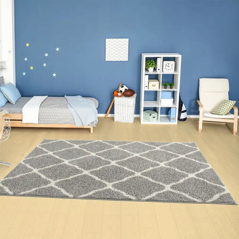 Moroccan Grey Shaggy Rug | 710 - Rugs