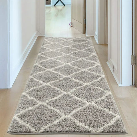 Moroccan Grey Shaggy Rug | 710 - Rugs
