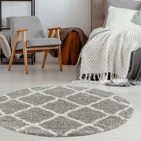 Moroccan Grey Shaggy Rug | 710 - Rugs