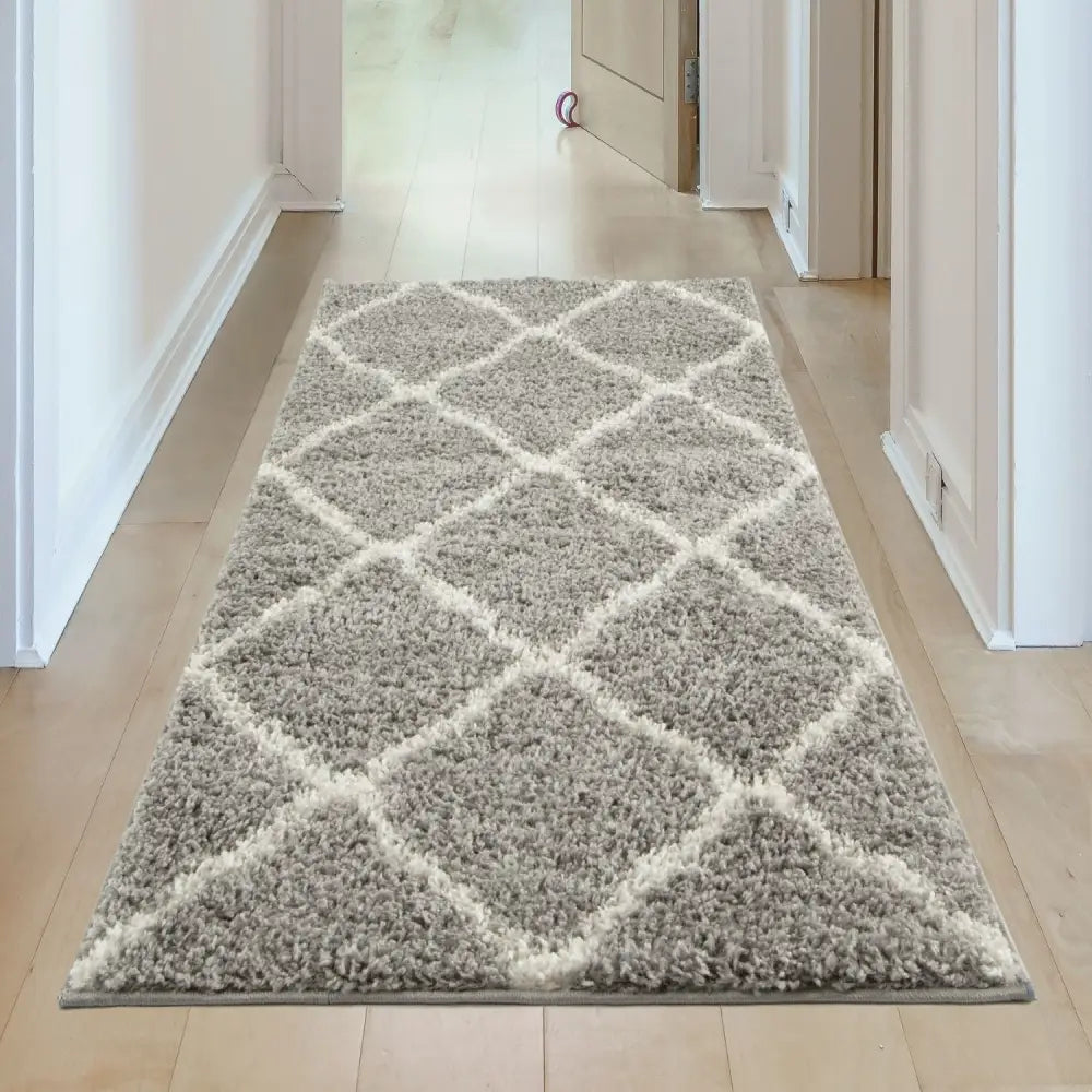 Moroccan Grey Shaggy Rug | 710 - Rugs