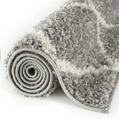 Moroccan Grey Shaggy Rug | 710 - Rugs