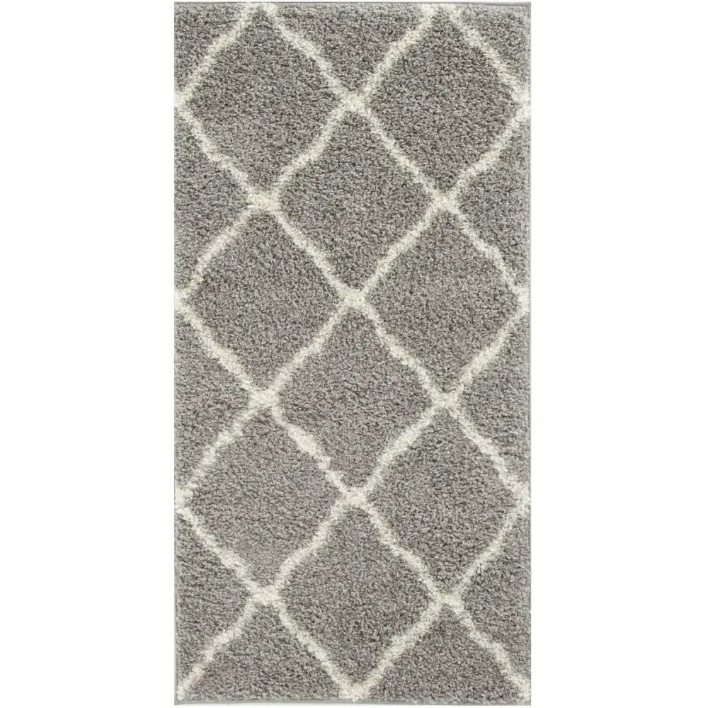 Moroccan Grey Shaggy Rug | 710 - Rugs