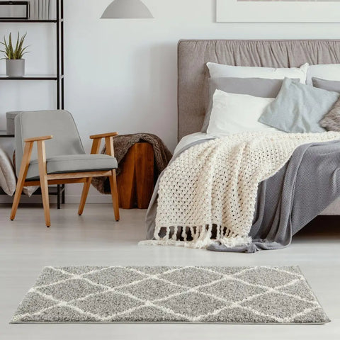 Moroccan Grey Shaggy Rug | 710 - Rugs