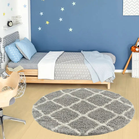 Moroccan Grey Shaggy Rug | 710 - Rugs