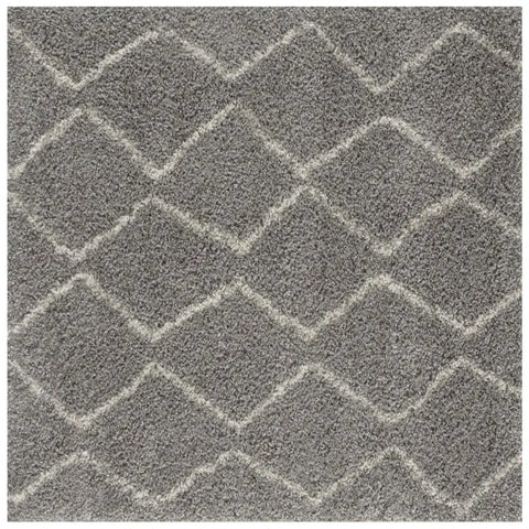 Moroccan Grey Shaggy Rug | 810 - 120X120 cm - Rugs