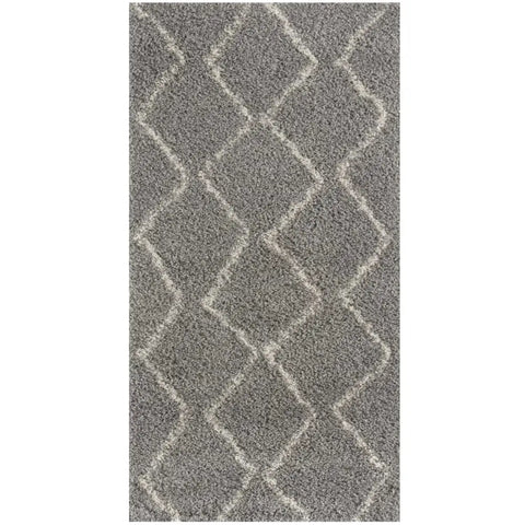 Moroccan Grey Shaggy Rug | 810 - 80X150 cm - Rugs