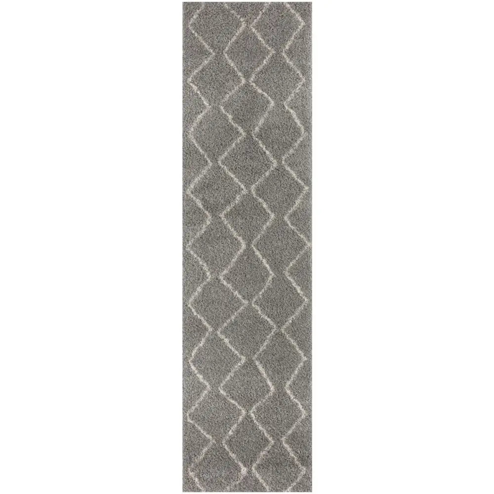 Moroccan Grey Shaggy Rug | 810 - 80X300 cm - Rugs