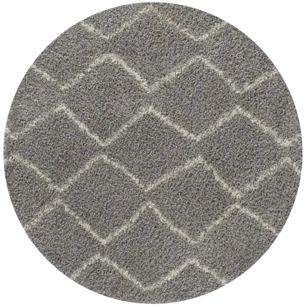 Moroccan Grey Shaggy Rug | 810 - Ø 120 cm - Rugs