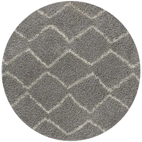 Moroccan Grey Shaggy Rug | 810 - Ø 120 cm - Rugs