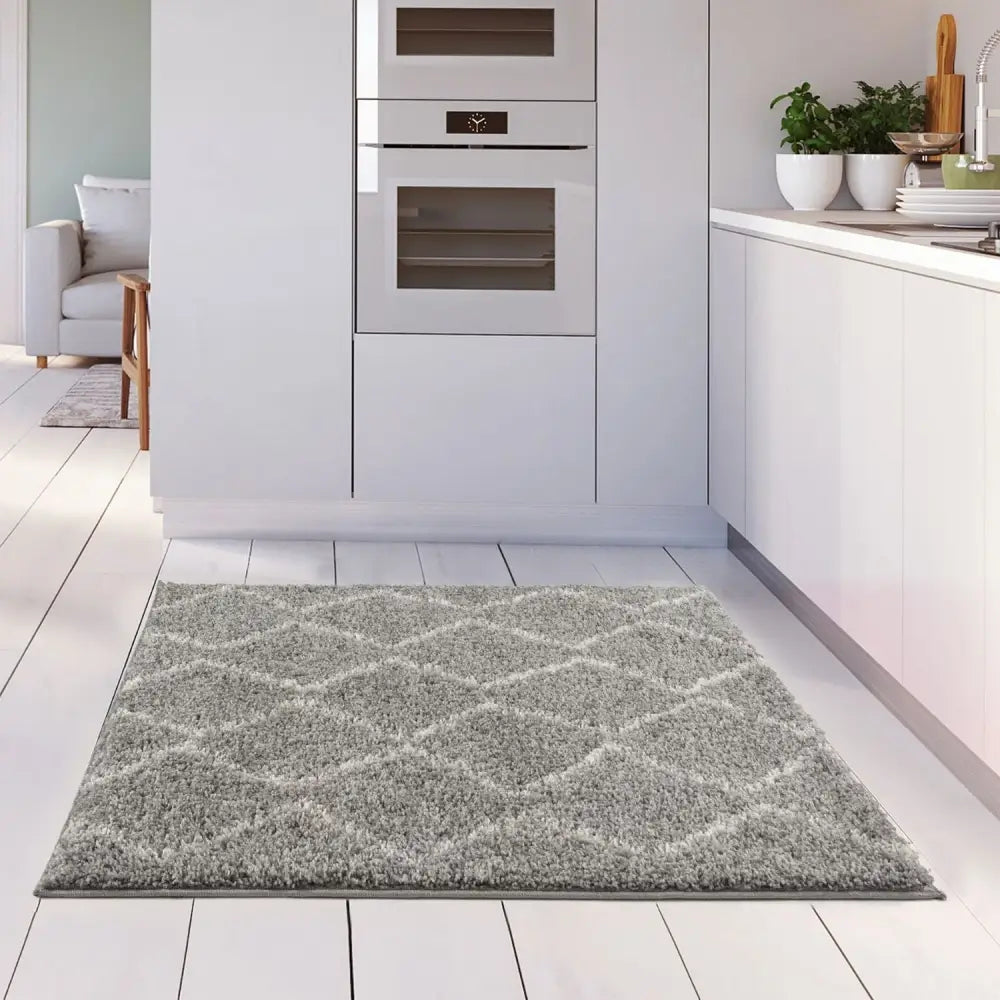 Moroccan Grey Shaggy Rug | 810 - Rugs