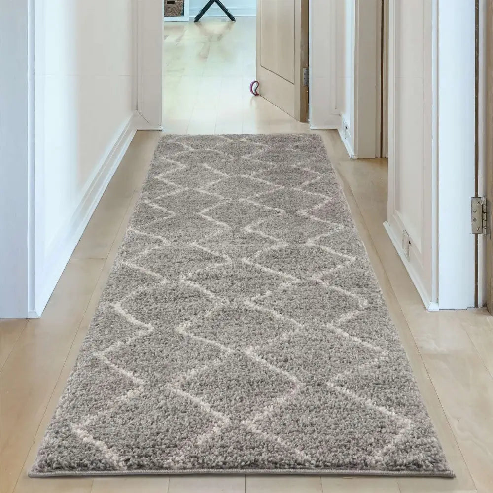Moroccan Grey Shaggy Rug | 810 - Rugs