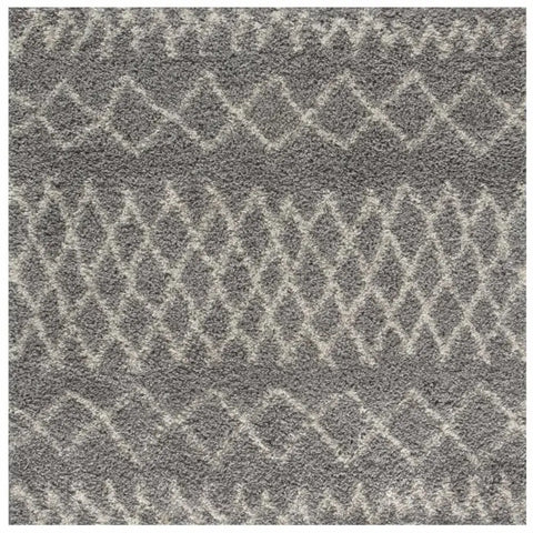 Moroccan Grey Shaggy Rug | 910 - 120X120 cm - Rugs