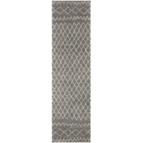 Moroccan Grey Shaggy Rug | 910 - 80X300 cm - Rugs