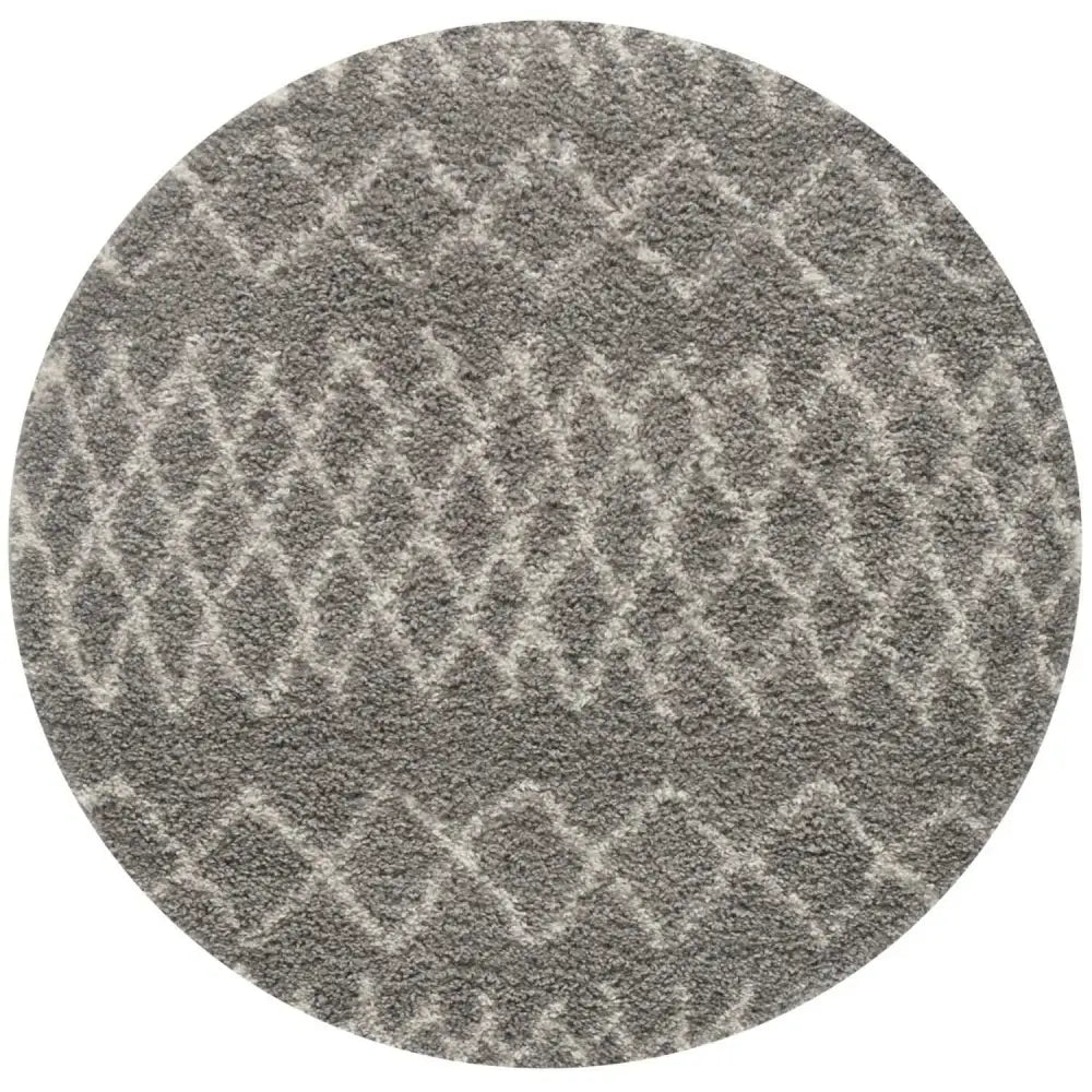 Moroccan Grey Shaggy Rug | 910 - Ø 120 cm - Rugs