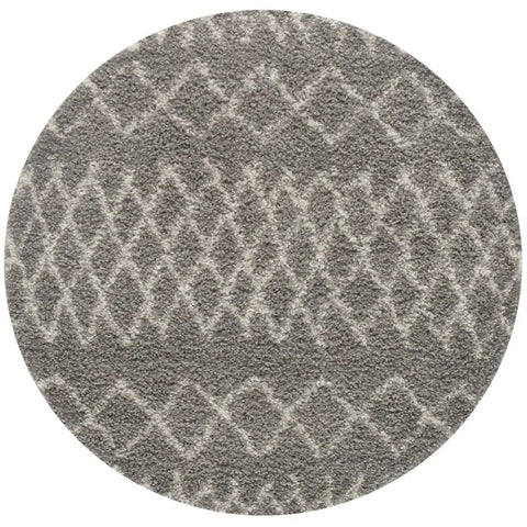 Moroccan Grey Shaggy Rug | 910 - Ø 120 cm - Rugs