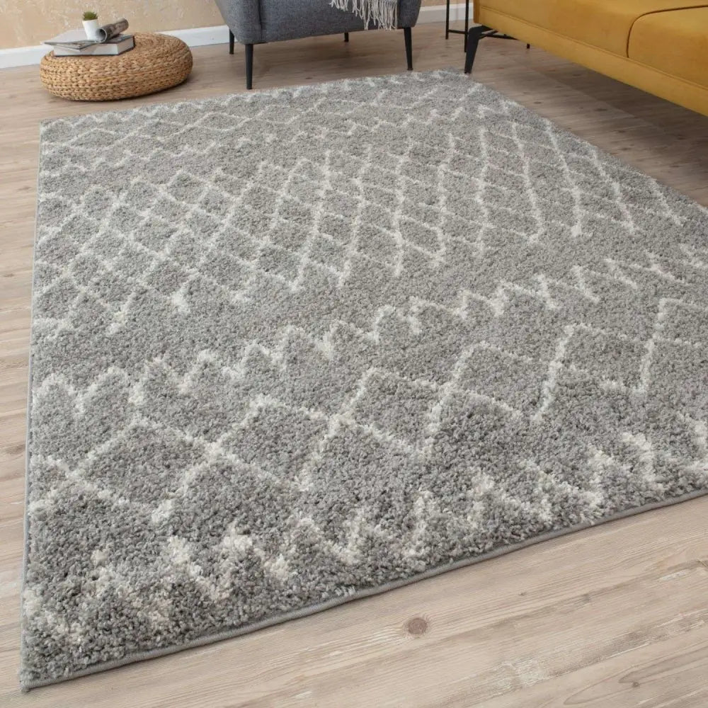 Moroccan Grey Shaggy Rug | 910 - Rugs