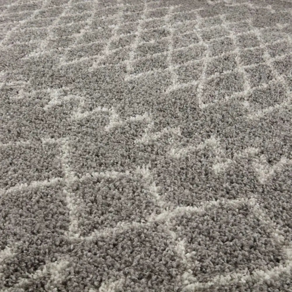 Moroccan Grey Shaggy Rug | 910 - Rugs