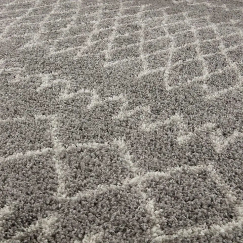 Moroccan Grey Shaggy Rug | 910 - Rugs