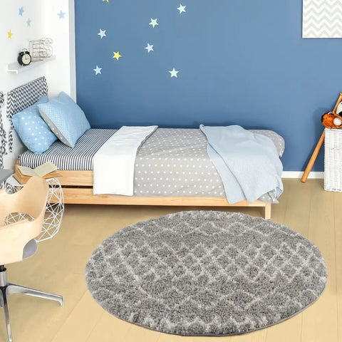 Moroccan Grey Shaggy Rug | 910 - Rugs