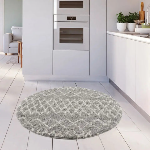 Moroccan Grey Shaggy Rug | 910 - Rugs