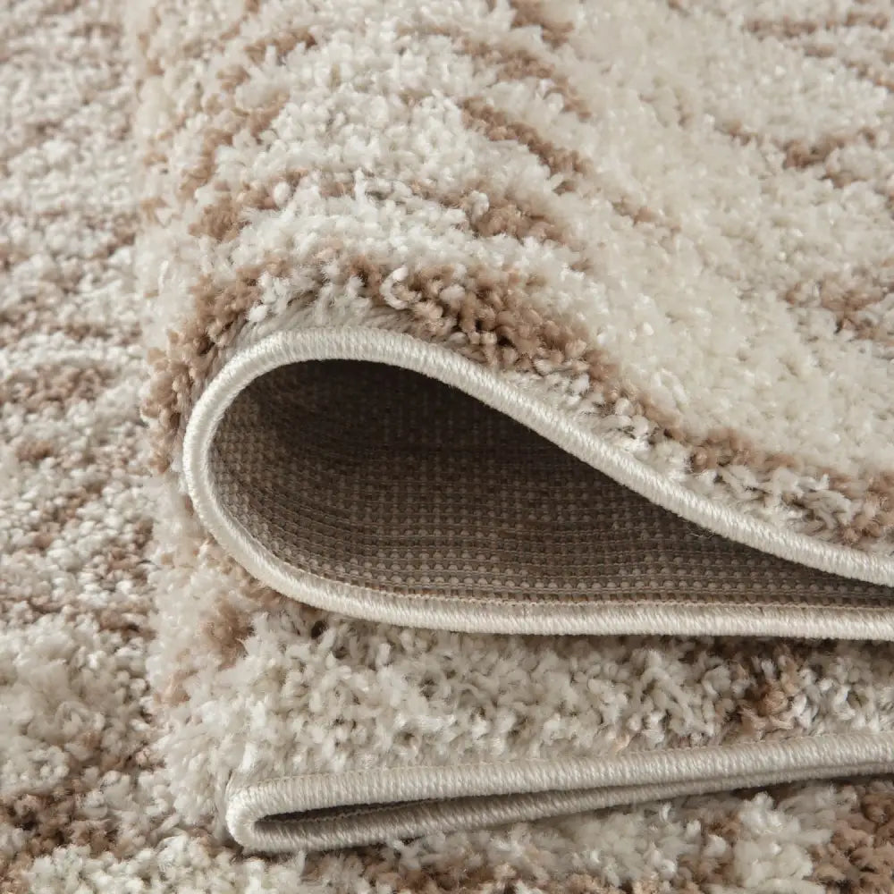 Moroccan Ivory Beige Shaggy Rug | 1030 - Rugs