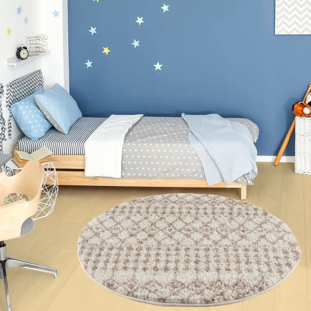 Moroccan Ivory Beige Shaggy Rug | 1030 - Rugs