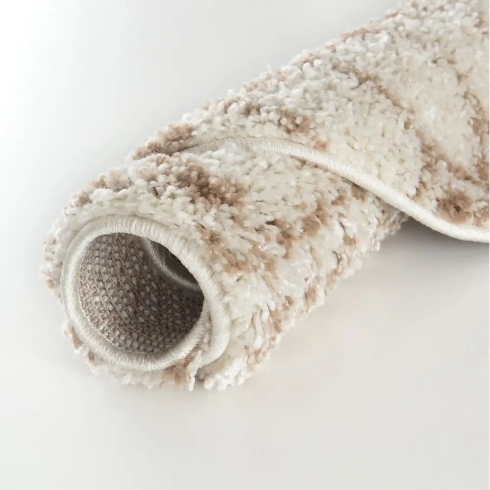 Moroccan Ivory Beige Shaggy Rug | 1030 - Rugs