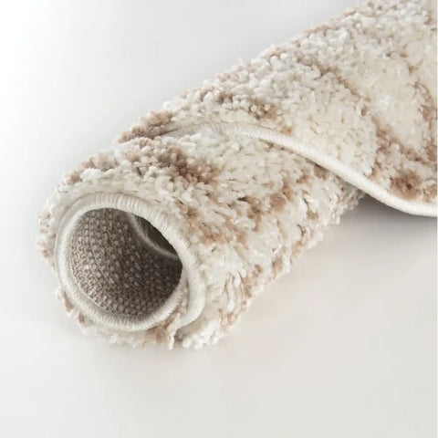 Moroccan Ivory Beige Shaggy Rug | 1030 - Rugs