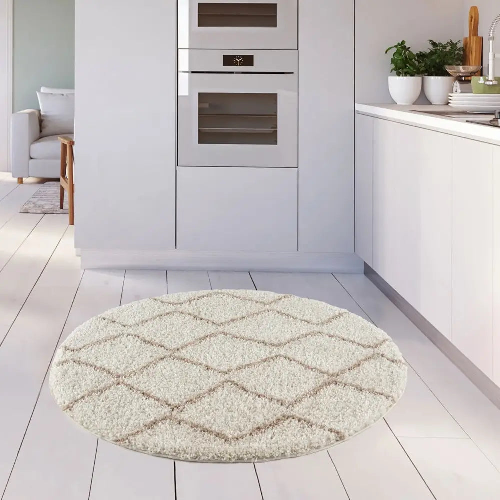 Moroccan Ivory Beige Shaggy Rug | 830 - Rugs