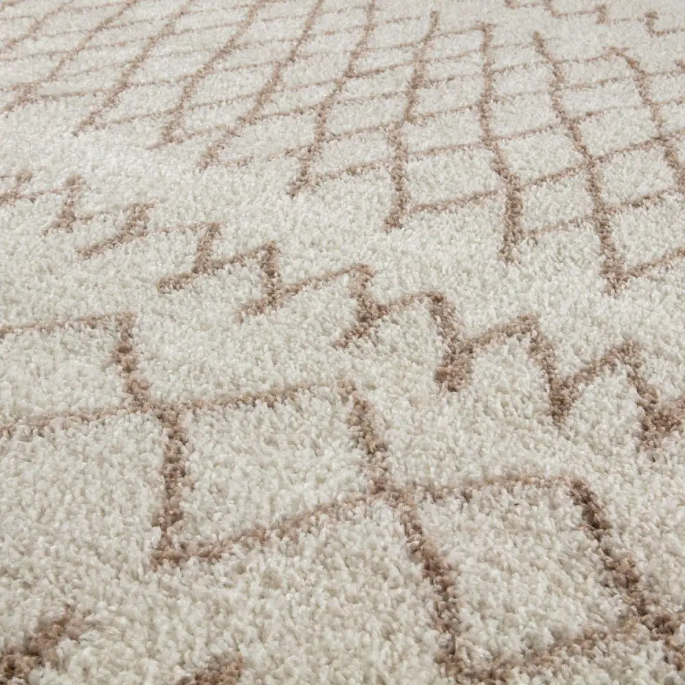 Moroccan Ivory Beige Shaggy Rug | 930 - Rugs