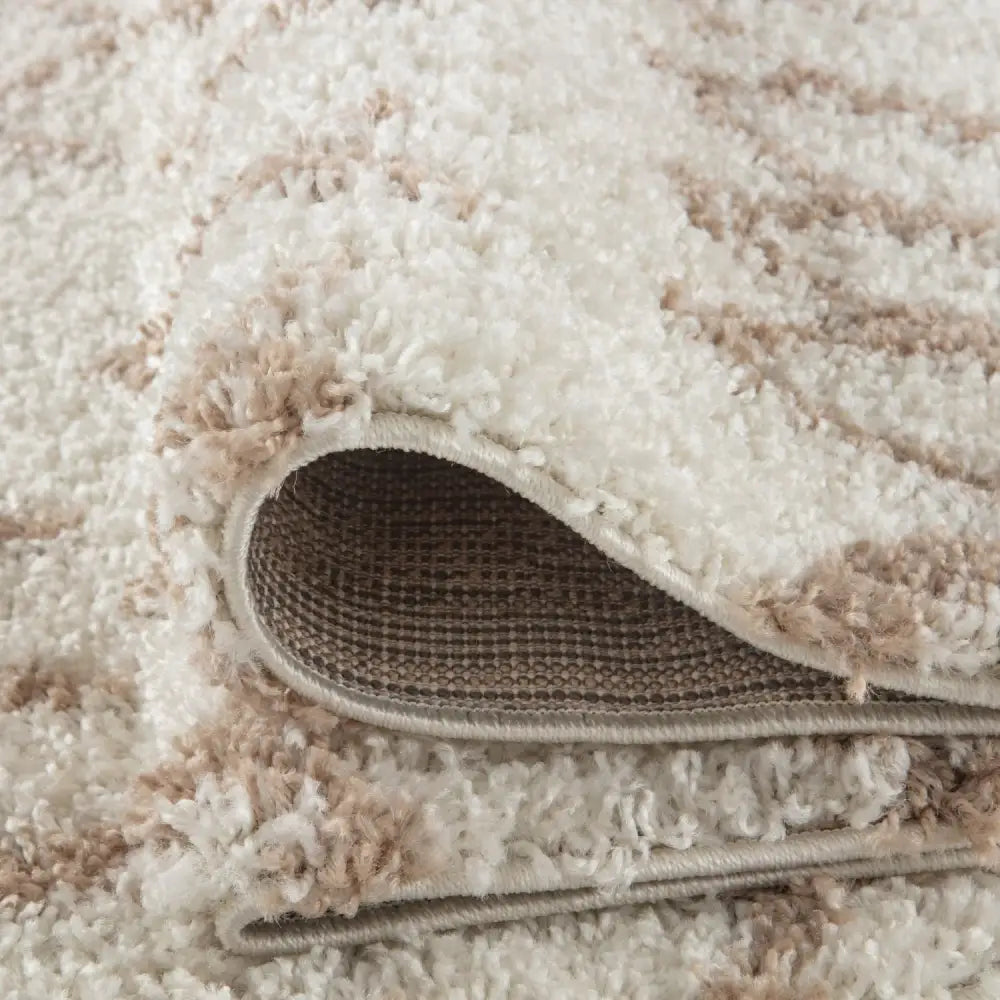 Moroccan Ivory Beige Shaggy Rug | 930 - Rugs