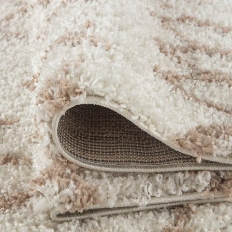 Moroccan Ivory Beige Shaggy Rug | 930 - Rugs