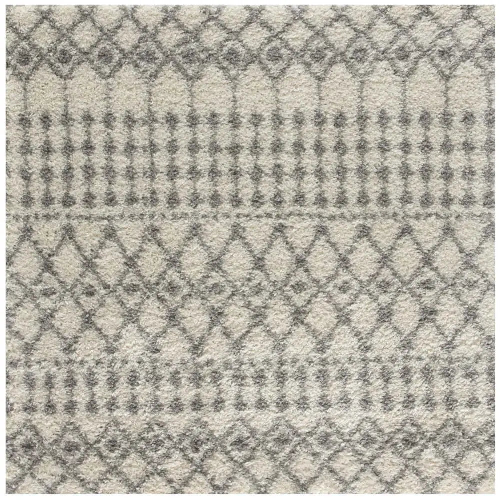 Moroccan Ivory Grey Shaggy Rug | 1000 - 120X120 cm - Rugs