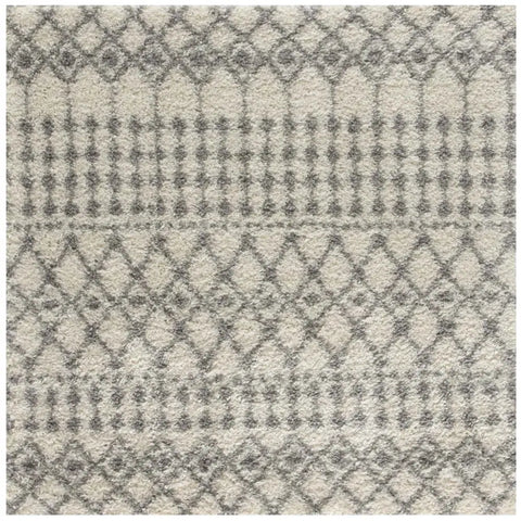Moroccan Ivory Grey Shaggy Rug | 1000 - 120X120 cm - Rugs