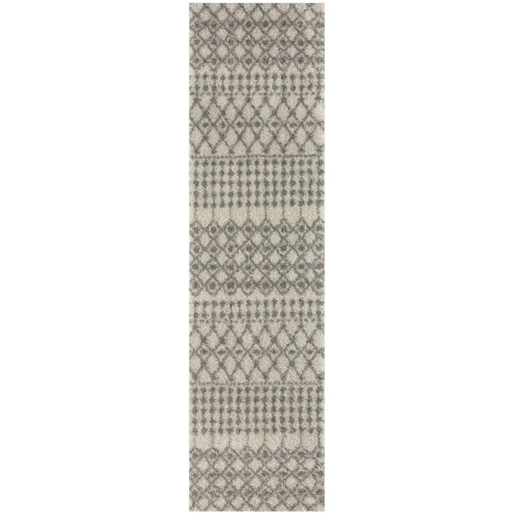 Moroccan Ivory Grey Shaggy Rug | 1000 - 80X300 cm - Rugs