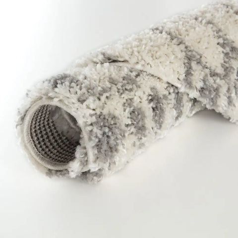 Moroccan Ivory Grey Shaggy Rug | 1000 - Rugs