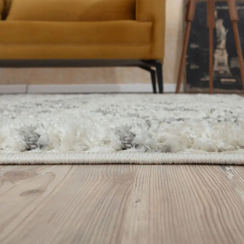 Moroccan Ivory Grey Shaggy Rug | 1000 - Rugs