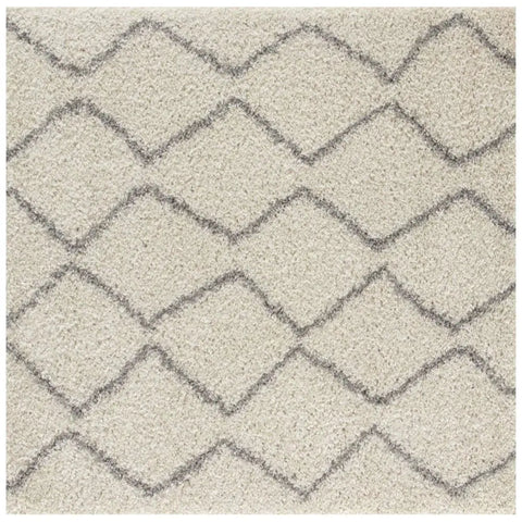 Moroccan Ivory Grey Shaggy Rug | 800 - 120X120 cm - Rugs