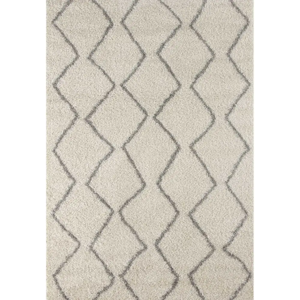 Moroccan Ivory Grey Shaggy Rug | 800 - 60X110 cm - Rugs