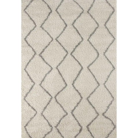 Moroccan Ivory Grey Shaggy Rug | 800 - 60X110 cm - Rugs