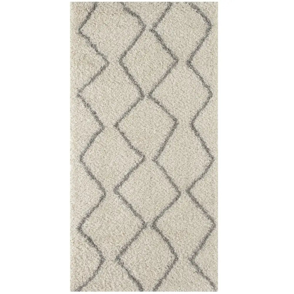 Moroccan Ivory Grey Shaggy Rug | 800 - 80X150 cm - Rugs