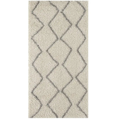 Moroccan Ivory Grey Shaggy Rug | 800 - 80X150 cm - Rugs