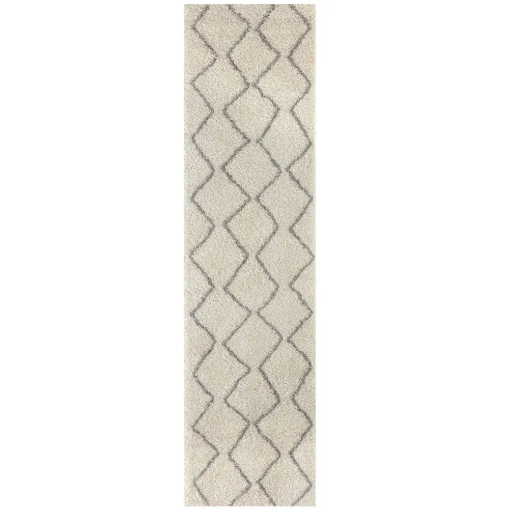 Moroccan Ivory Grey Shaggy Rug | 800 - 80X300 cm - Rugs