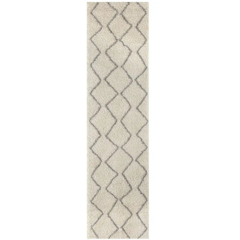 Moroccan Ivory Grey Shaggy Rug | 800 - 80X300 cm - Rugs
