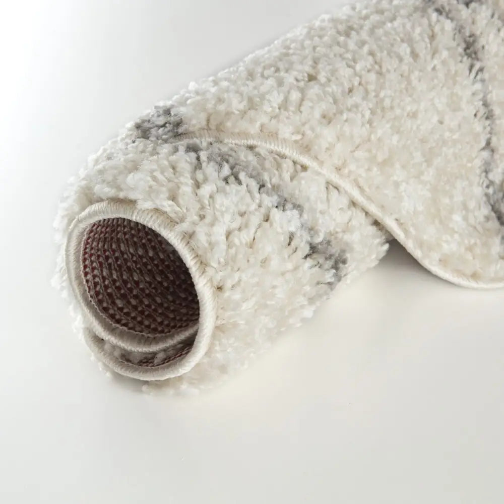 Moroccan Ivory Grey Shaggy Rug | 800 - Rugs